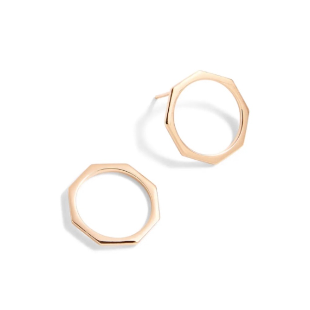 *SOLD* J. Crew Demi-Fine 14K Octagon Earrings - Picture 1 of 3
